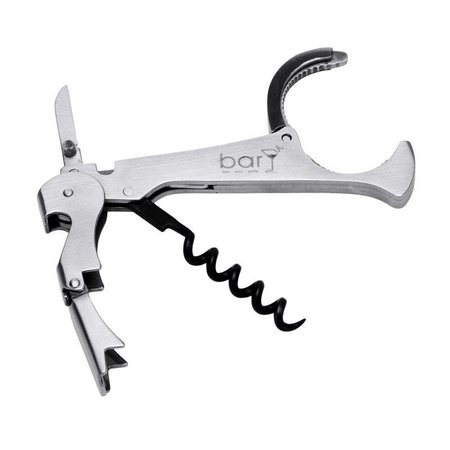 BARY3 BlackSilver Stainless Steel Waiter's Corkscrew BAR-0142